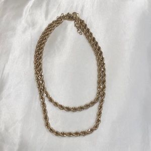 Gold stacked chain necklace